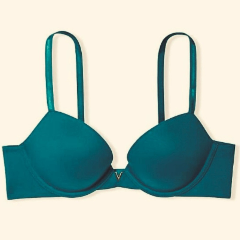 Teal V-Detail Victoria's Secret Lightly Lined Demi Bra